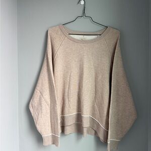 Pilcro The Oaklyn Cozy Crew-Neck Sweatshirt XL Anthropologie Tan Long Sleeve
